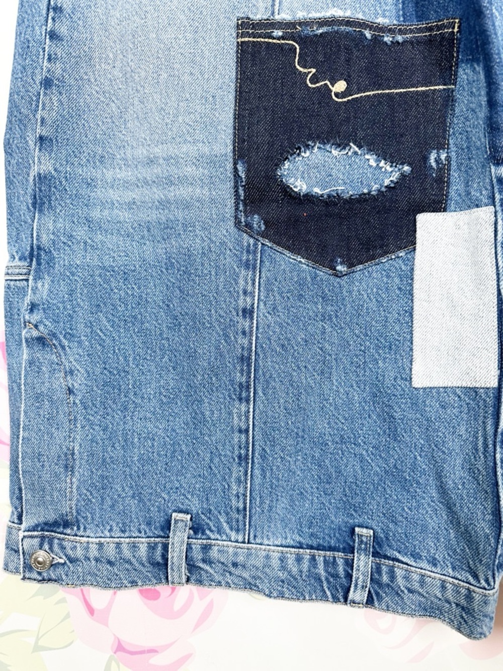 NEW Free People We The Free Head Over Heels Patchwork Wide Leg Denim Jeans 26 - Picture 10 of 16